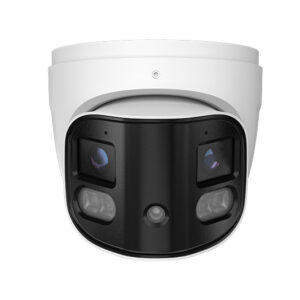 NDAA 8MP IP Dual Lens Splicing True Day/Night Eyeball Camera, 2x 2.8mm Fixed Lens, Active Deterrent